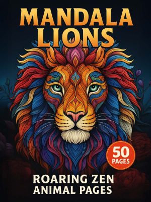 Mandala Lions – 50 Roaring Zen Animal Pages